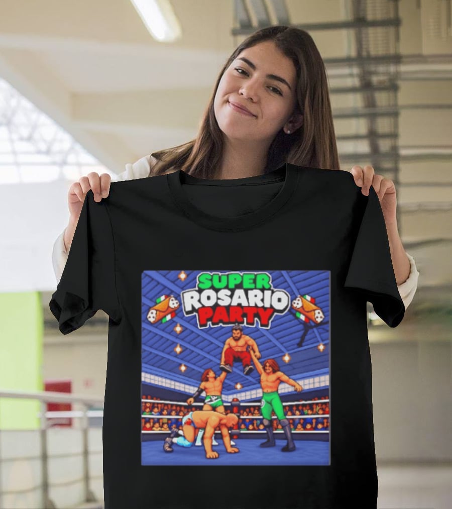 Super Rosario Party Wrestling Arena Pizzeria T-Shirt