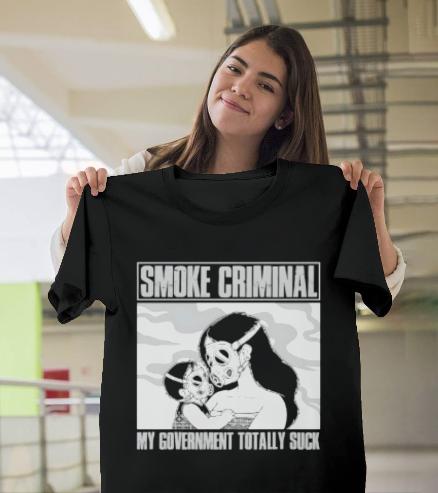 Smoke Criminal My Government Totally Suck Masked Couple Camouflage T-Shirt
