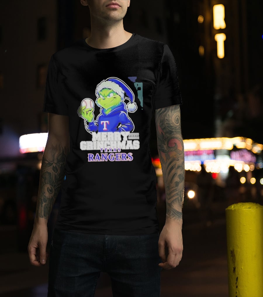 Grinch Merry Grinchmas Texas Rangers Baseball Holiday 2026 T-Shirt