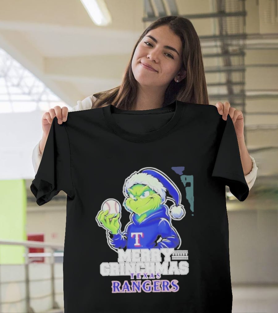 Grinch Merry Grinchmas Texas Rangers Baseball Holiday 2026 T-Shirt