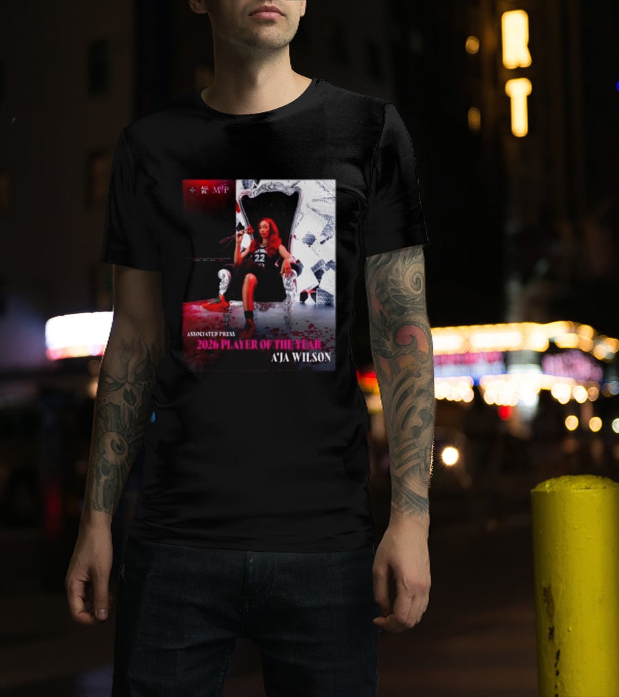 Las Vegas Aces A'ja Wilson 2026 Player Of The Year Associated Press MVP All T-Shirt