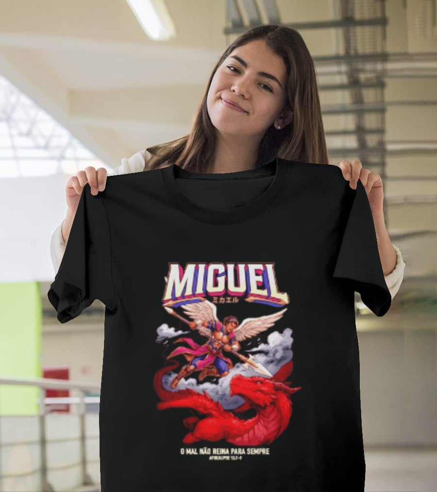Miguel Angel Vs Dragon Apocalipse 12 7 9 O Mal Nao Reina Para Sempre T-Shirt