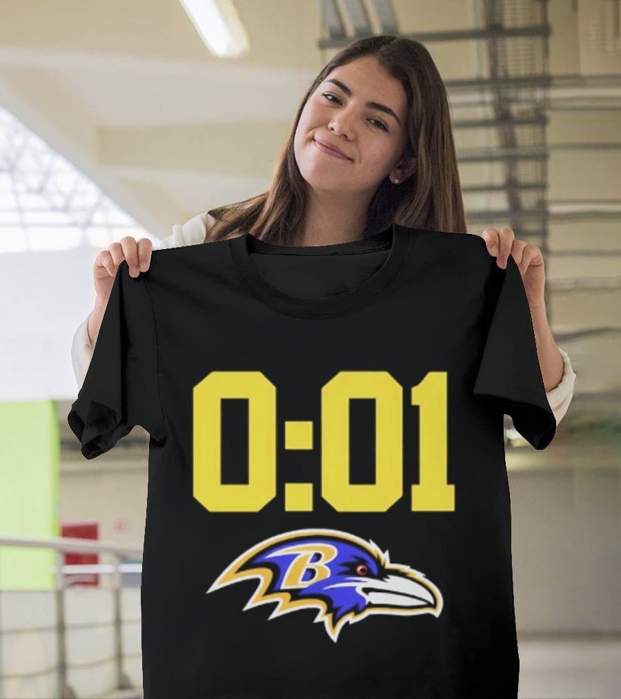 Baltimore Ravens 0:01 Logo NFL Football Team T-Shirt