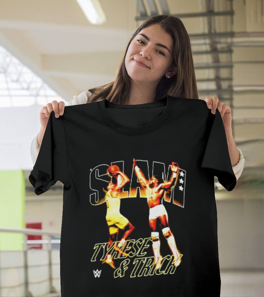 Slam Dunk Tyrese Haliburton Vs Trick Williams WWE Basketball Matchup T-Shirt