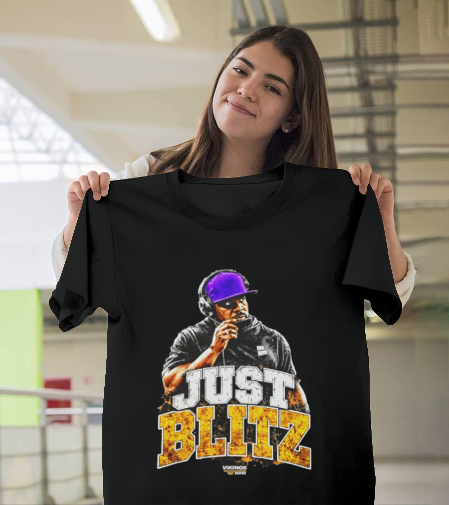 Brian Flores Just Blitz Vikings Now Bold Coaching Football Strategy T-Shirt