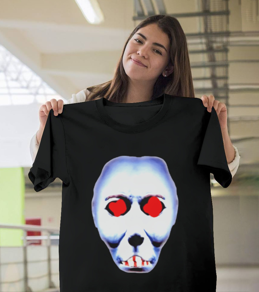 Creepy Alien Face With Red Eyes And Bread Teeth Surrealistic T-Shirt