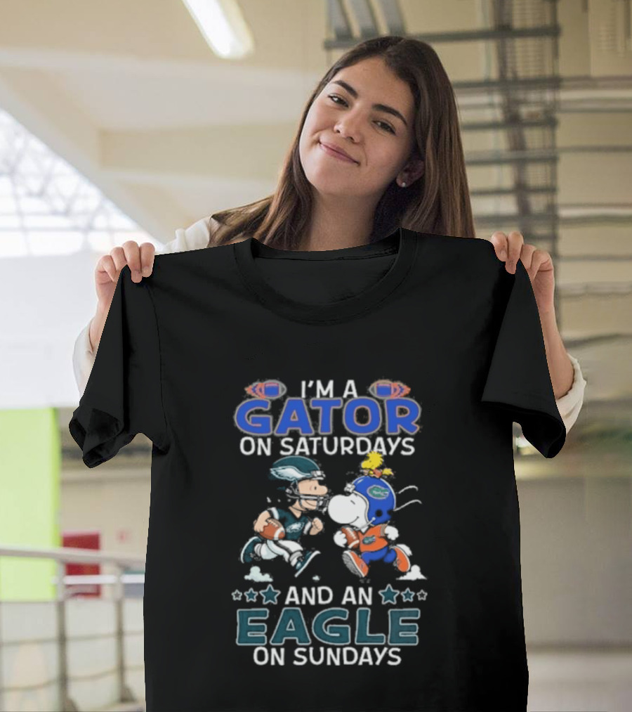 I'm A Gator On Saturdays And An Eagle On Sundays Football Fan T-Shirt