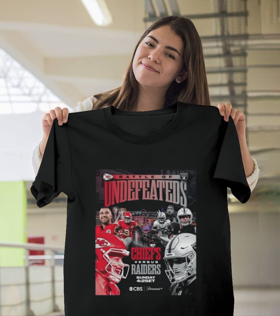 Kansas City Chiefs Vs Las Vegas Raiders Battle Of Undefeated 2026 NFL Showdown CBS Sunday 4:25ET T-Shirt