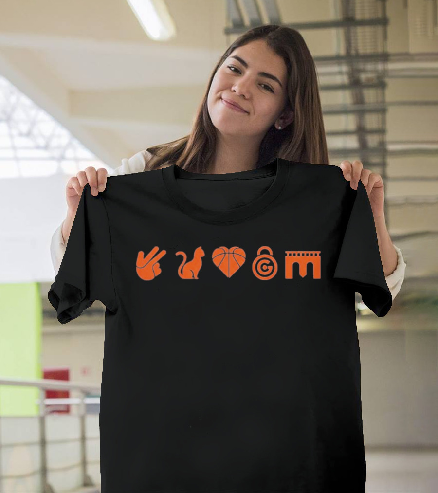 Knicks Peace Cat Basketball Heart Lock Bridge T-Shirt