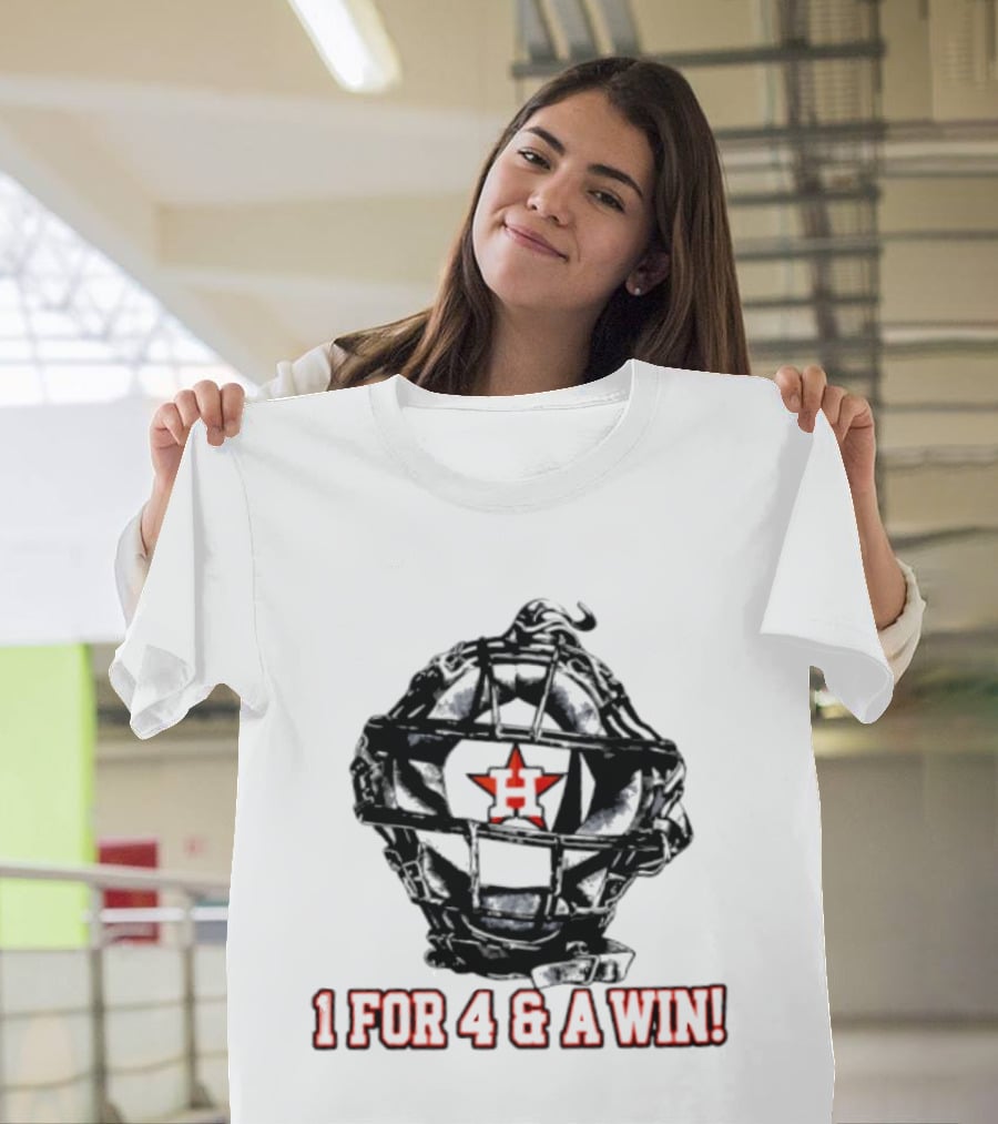 Houston Astros Baseball Helmet 1 For 4 And A Win Star T-Shirt