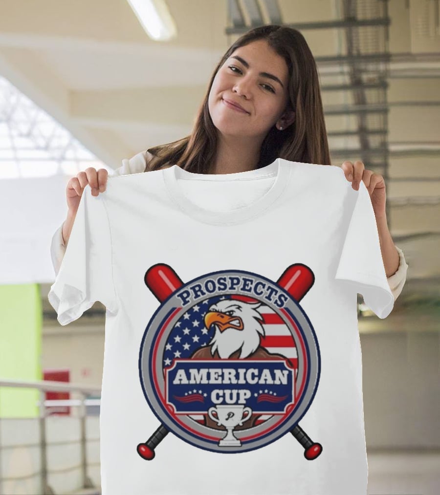 Prospects American Cup Eagle Emblem With USA Flag And Trophy T-Shirt
