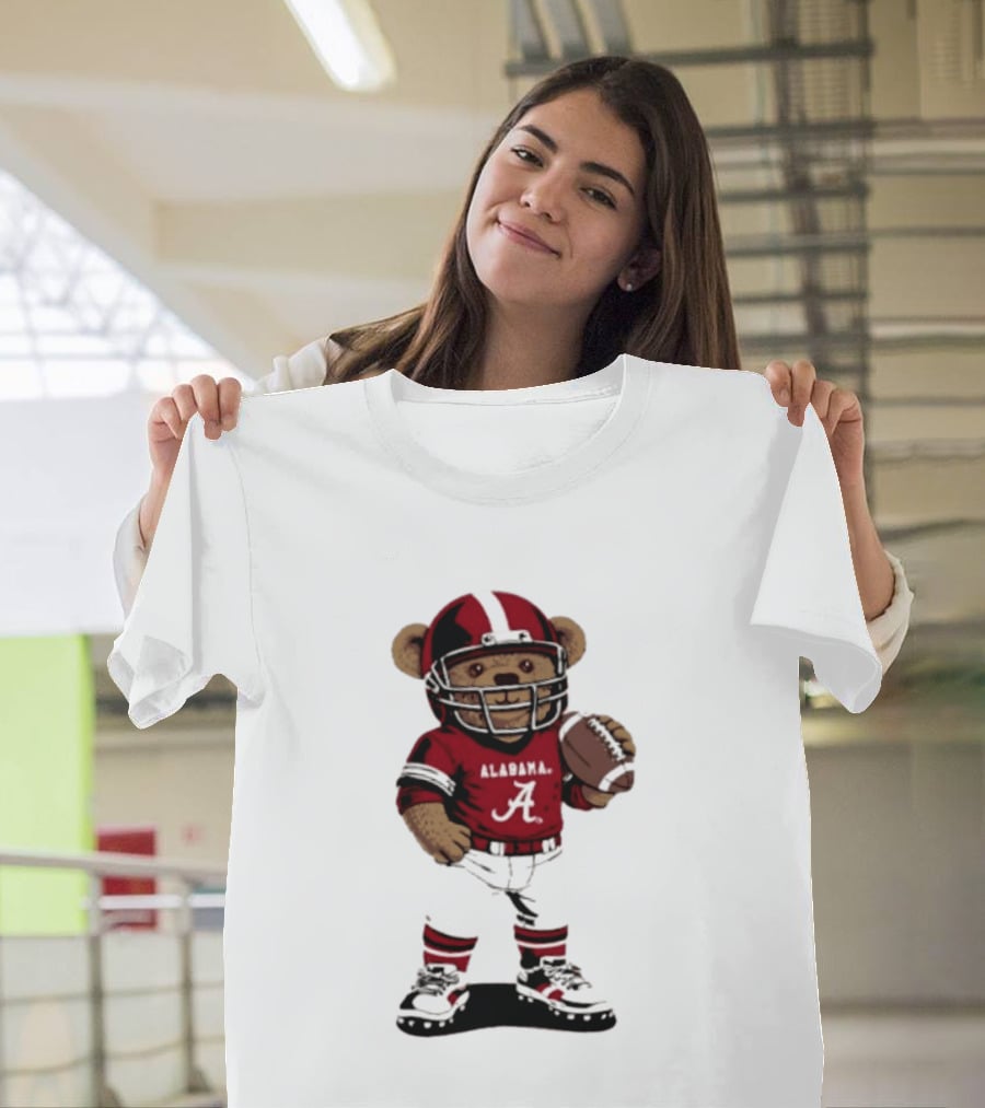 Alabama Crimson Tide 2026 Teddy Bear Football NCAA Team Spirit T-Shirt