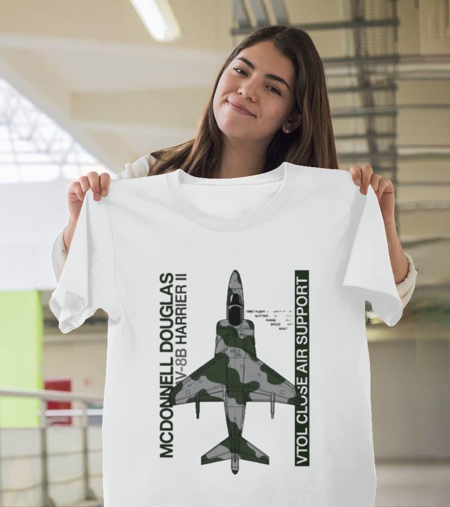 McDonnell Douglas AV 8B Harrier II VTOL Close Air Support T-Shirt