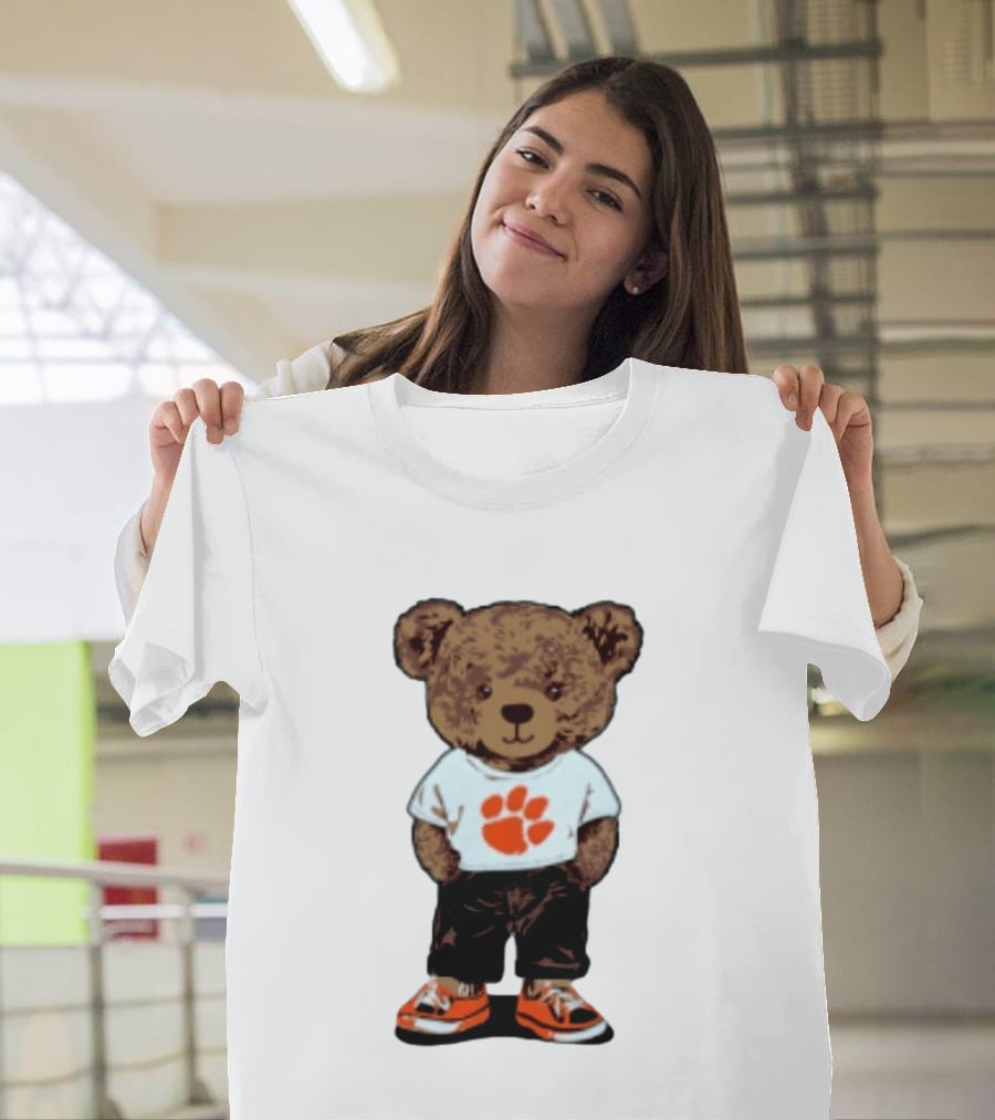 Clemson Tigers 2026 NCAA Bear Graphic With Paw Print T-Shirt