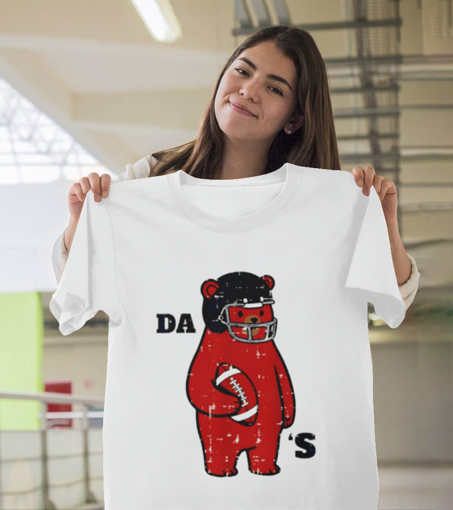 Da Bears Football Bear Helmet Holding Football T-Shirt