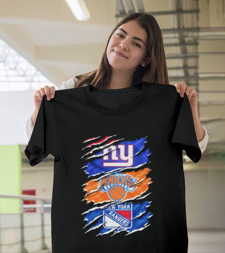 New York Giants Knicks Rangers Mashup Sports Fan Favorite T-Shirt