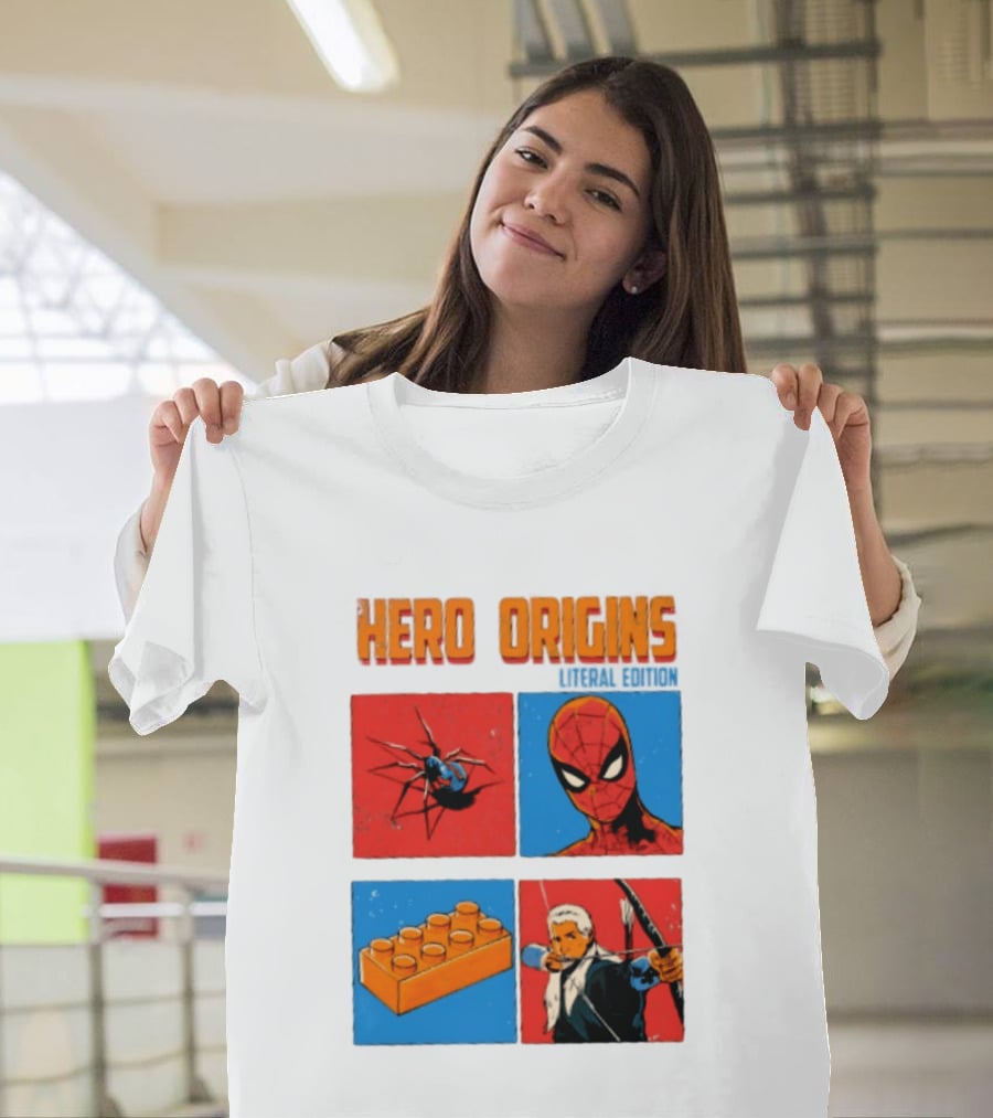 Hero Origins Spider Man Literal Edition Block Archer Spider T-Shirt