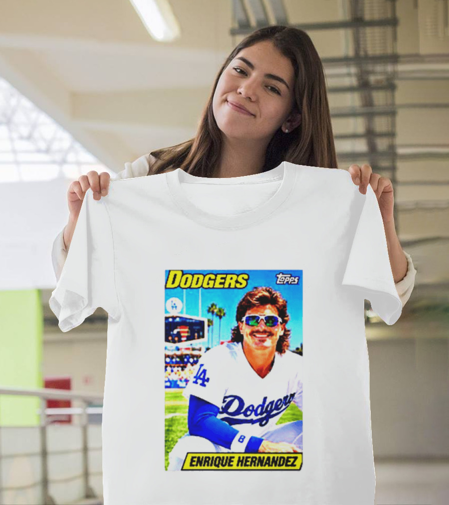 Dodgers Enrique Hernandez Topps Trading Card T-Shirt