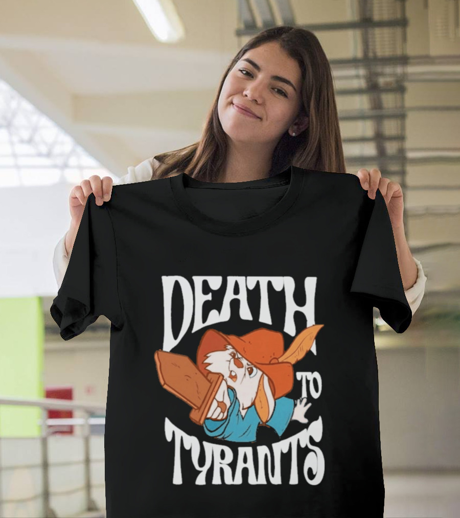 Skippy Rabbit Death To Tyrants Fearless Revolution Cartoon Rabbit T-Shirt
