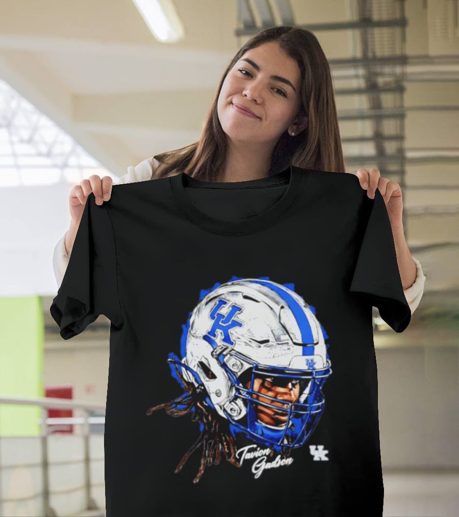 Tavion Gadson Kentucky Wildcats NCAA Football Helmet Head Swag T-Shirt