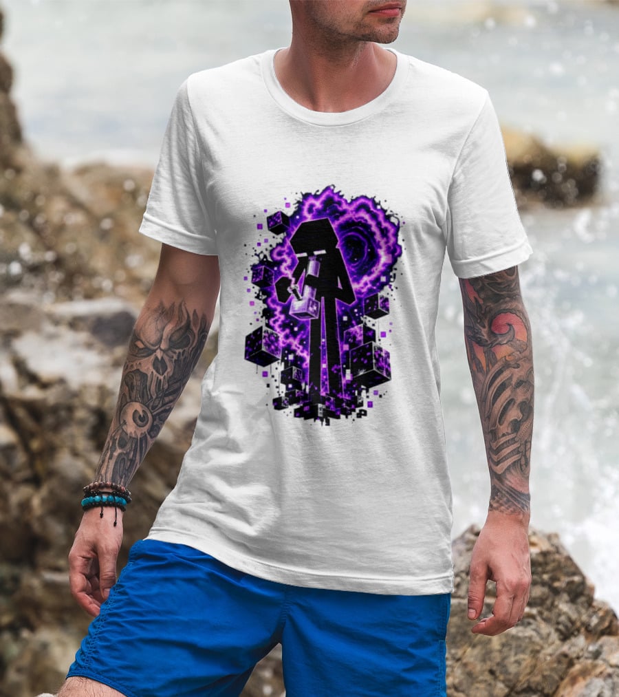 Enderman Purple Vortex Bong Villain Gaming T-Shirt
