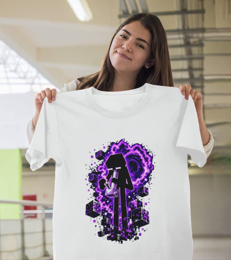 Enderman Purple Vortex Bong Villain Gaming T-Shirt
