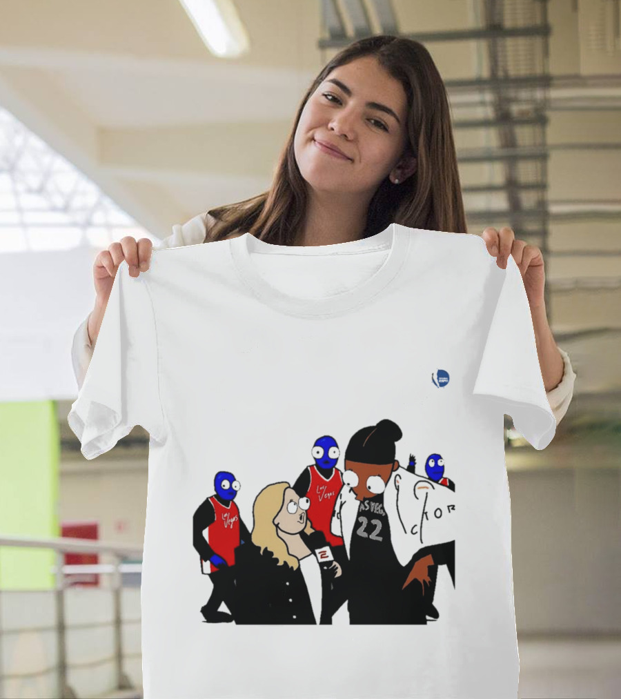 WNBA Las Vegas Aces A'ja Wilson Interview Cartoon 22 T-Shirt