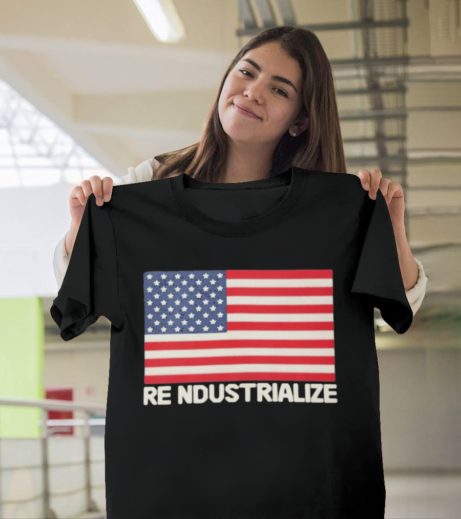 Reindustrialize United States Flag Stars And Stripes T-Shirt