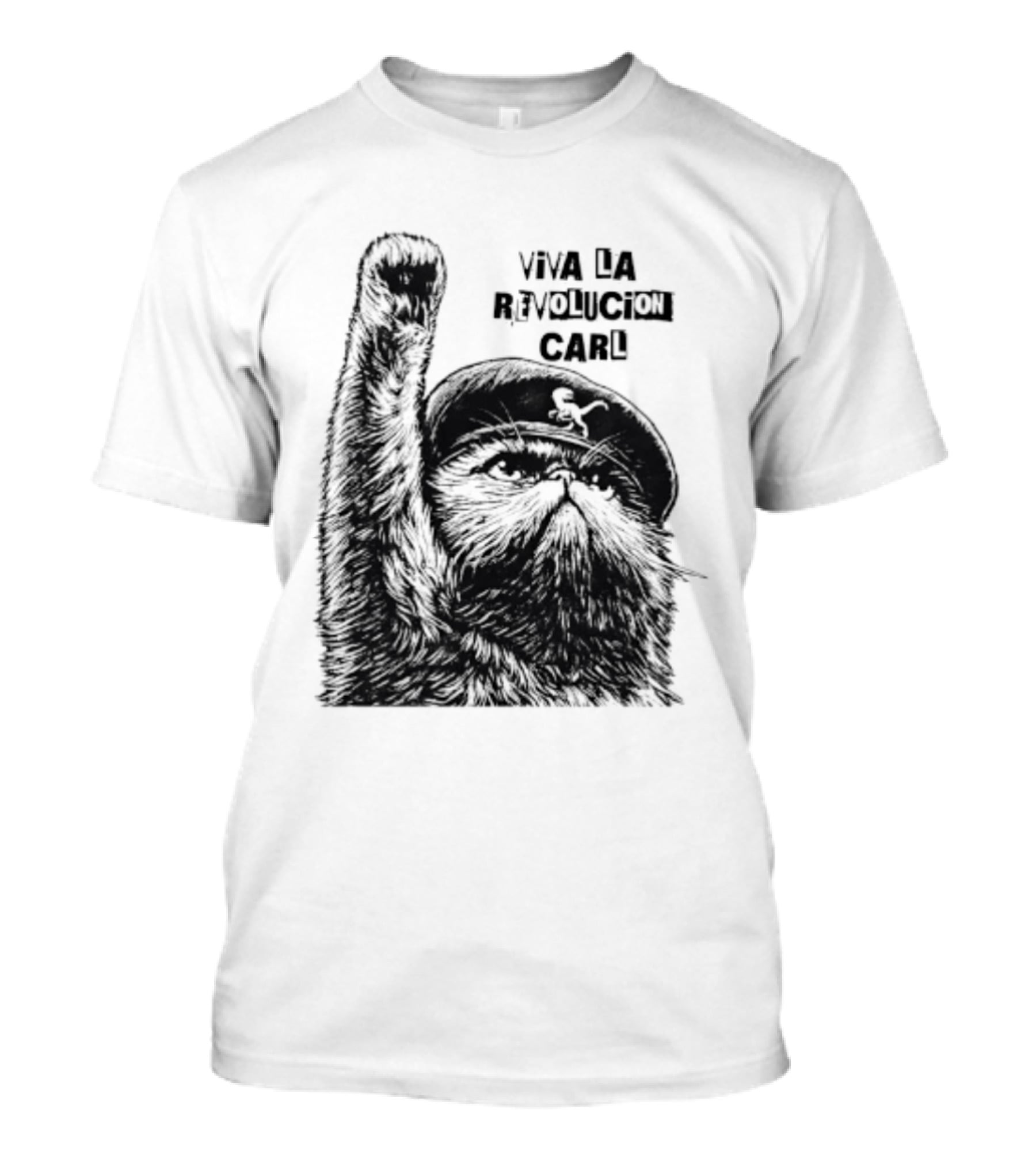 Viva La Revolución Carl Revolutionary Cat Uplifted Paw T-Shirt