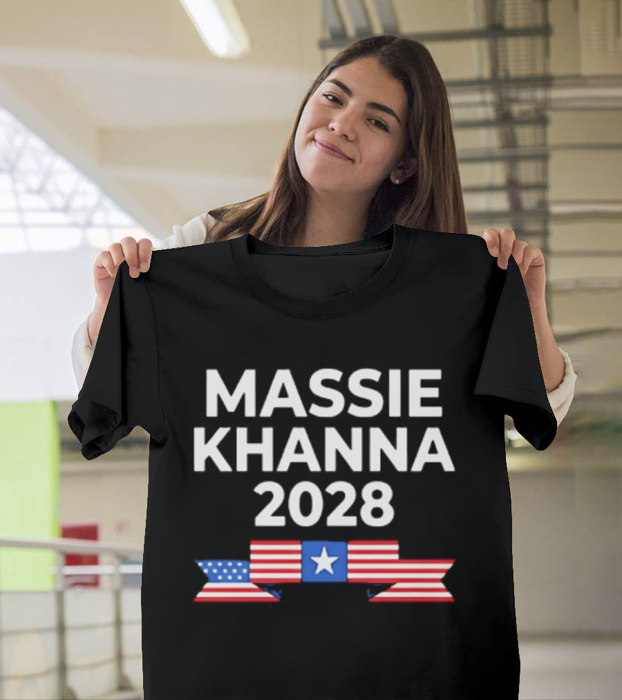 Massie Khanna 2028 American Flag Election Campaign T-Shirt
