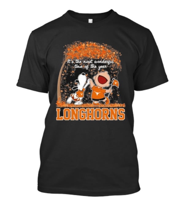 Texas Longhorns Snoopy Charlie Brown Most Wonderful Time Of The Year T-Shirt