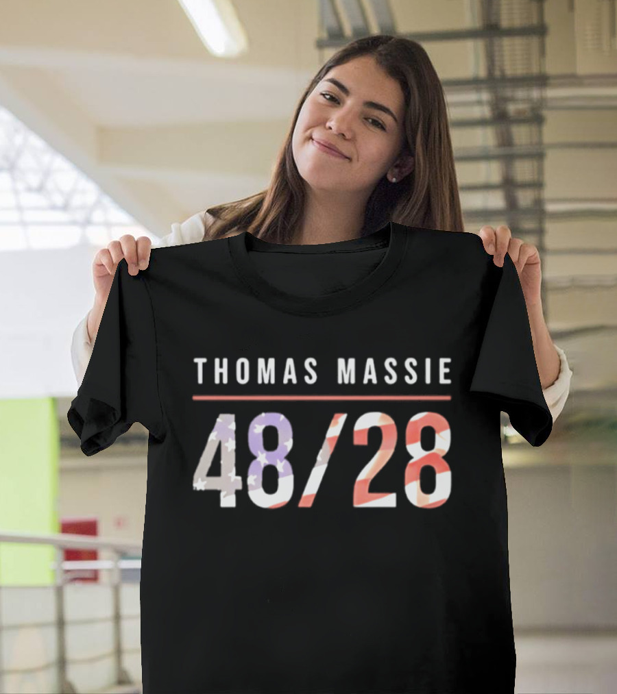 Thomas Massie 48 28 American Flag T-Shirt
