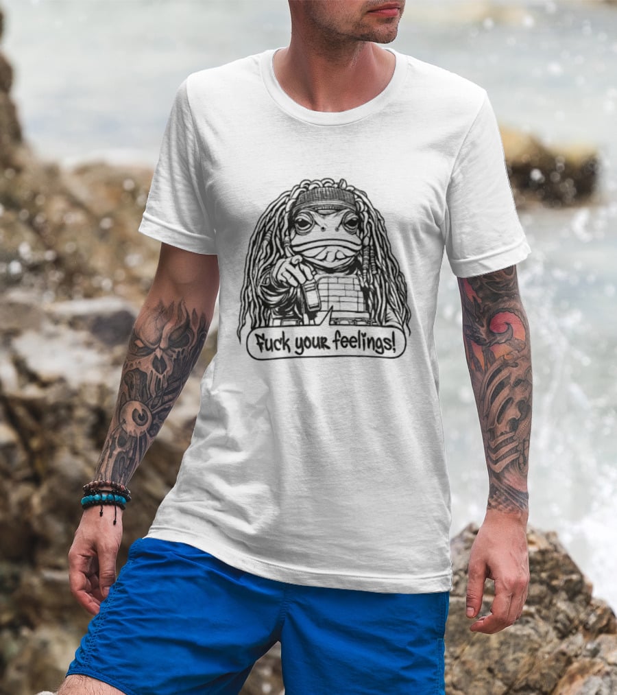 Gangster Frog Expression With Long Hair And Pointing Hand T-Shirt