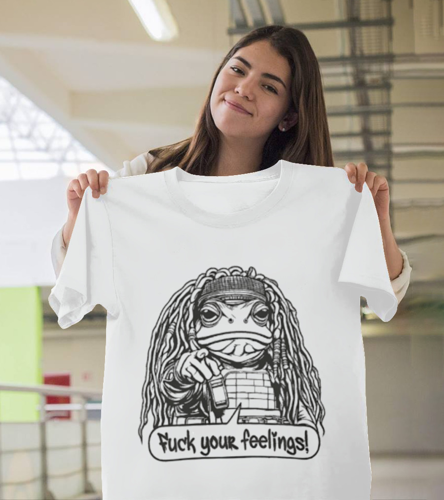 Gangster Frog Expression With Long Hair And Pointing Hand T-Shirt