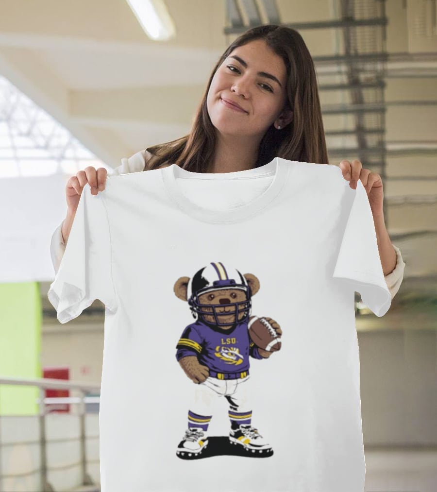 LSU Tigers 2026 NCAA Teddy Bear Football Player In Purple Uniform T-Shirt