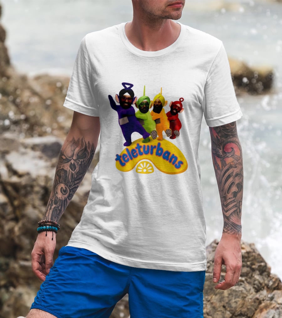 Teleturbans Teletubbies Sikh Turban Characters T-Shirt