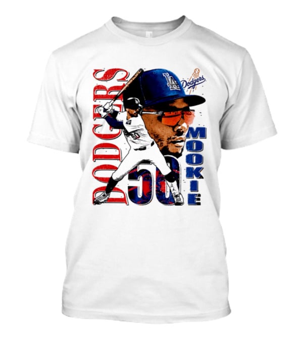 Los Angeles Dodgers Mookie Betts 50 Baseball Player Two Sided T-Shirt