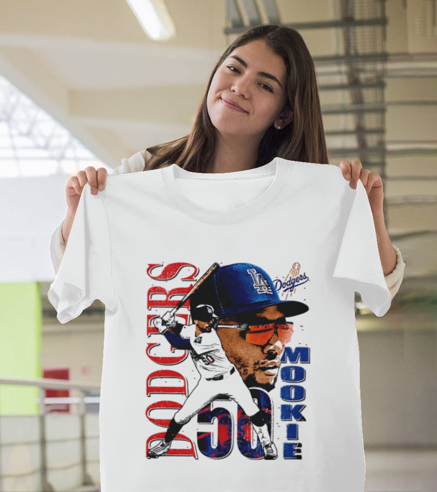 Los Angeles Dodgers Mookie Betts 50 Baseball Player Two Sided T-Shirt