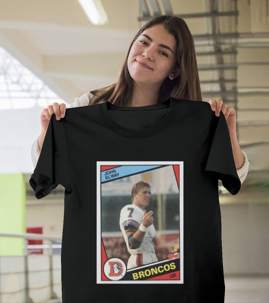 Brandon Perna John Elway Broncos Topps Card NFL QB T-Shirt