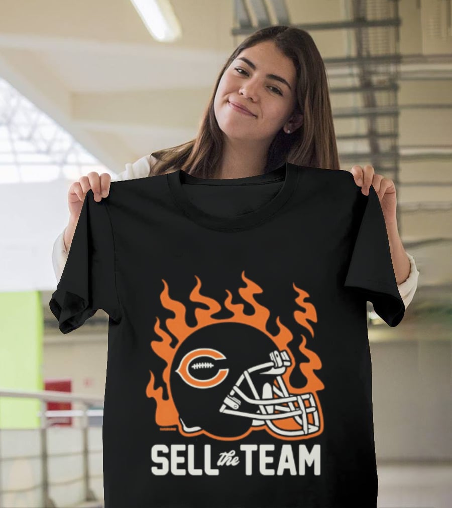 Chicago Bears Sell The Team Flaming Helmet T-Shirt