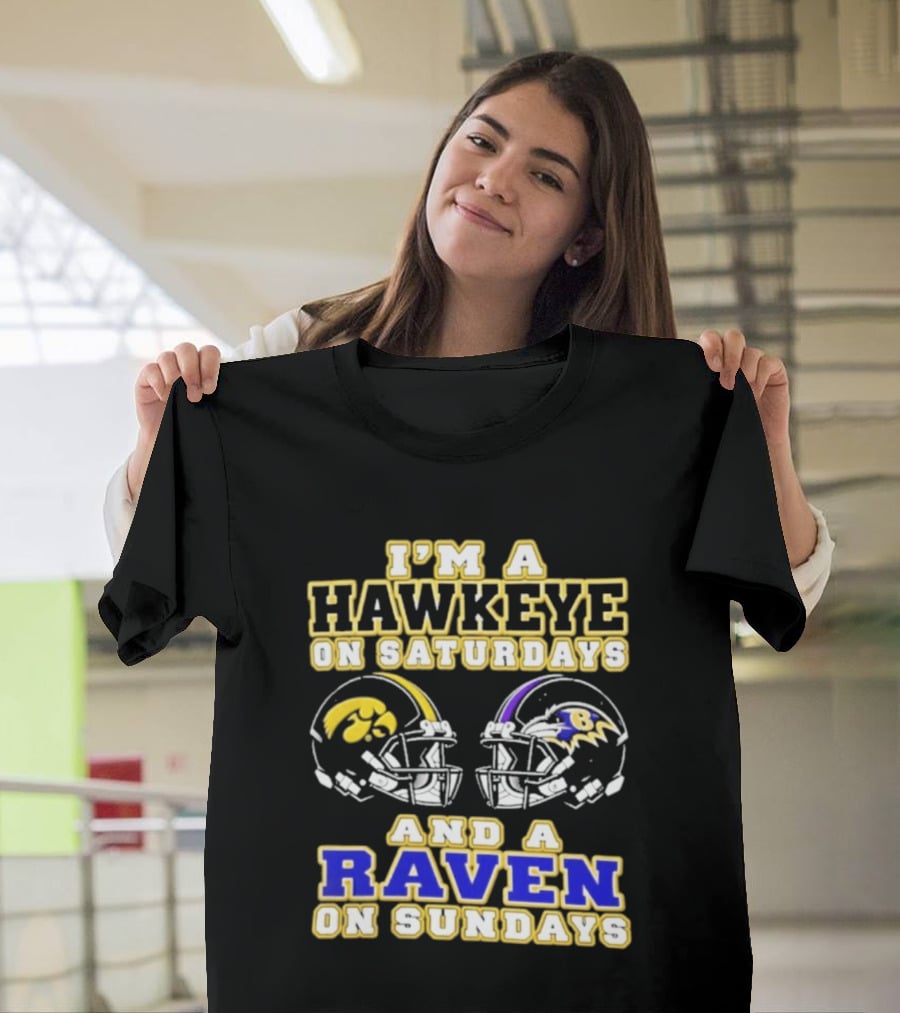 I'm A Hawkeye On Saturdays And A Raven On Sundays 2026 Helmet T-Shirt