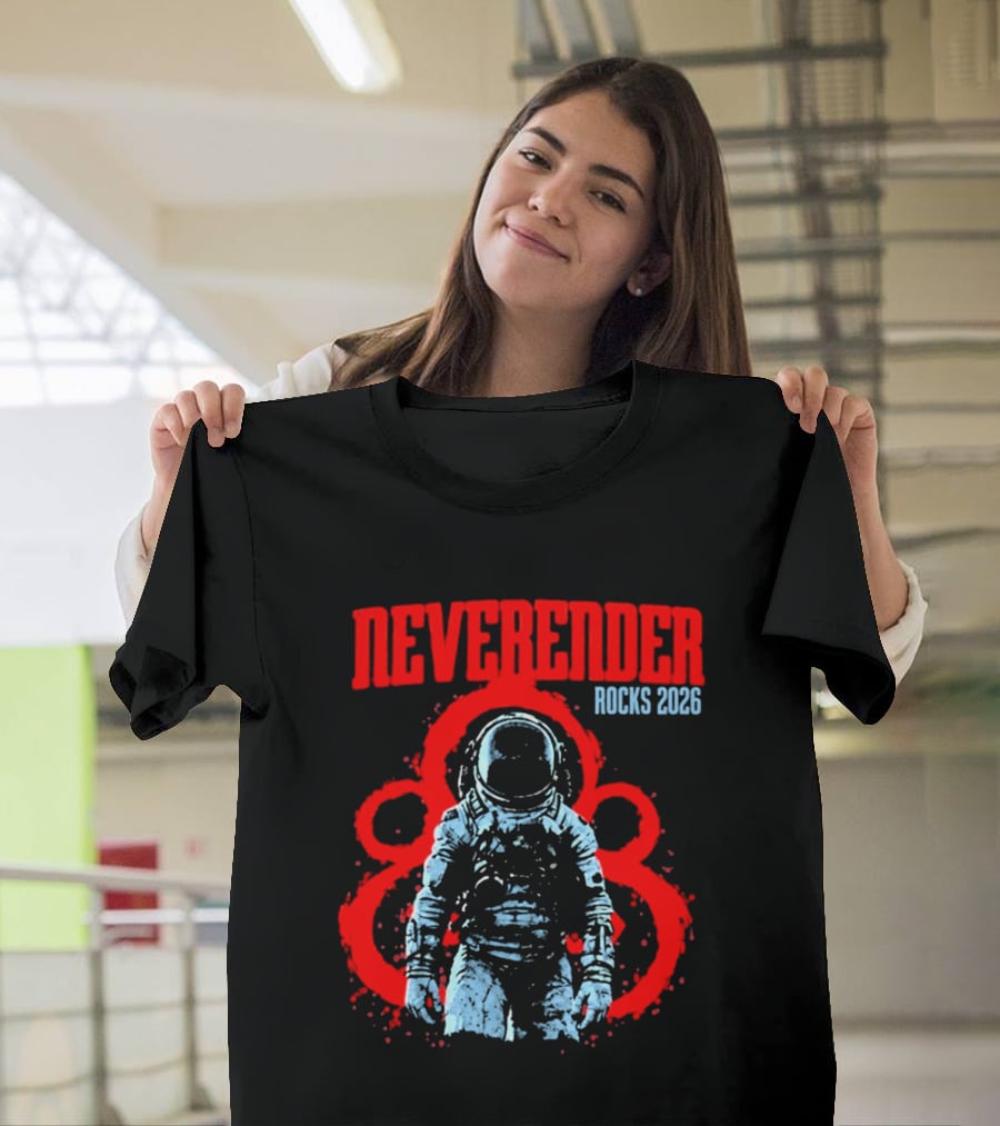 Neverender Rocks 2026 Astronaut Coheed Cambria Red Circles T-Shirt