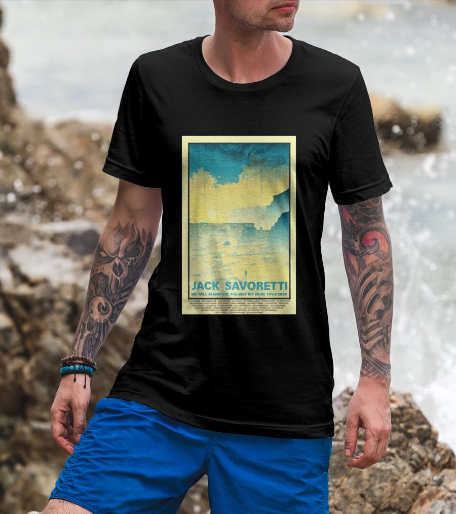 Jack Savoretti We Will Always Be The Way We Were Tour 2026 Bucharest Vintage Style Ocean Scene T-Shirt
