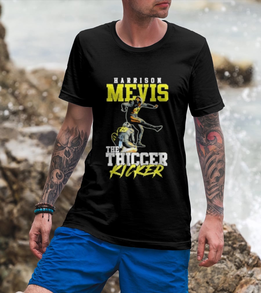 Harrison Mevis The Thiccer Kicker Football Player 92 T-Shirt