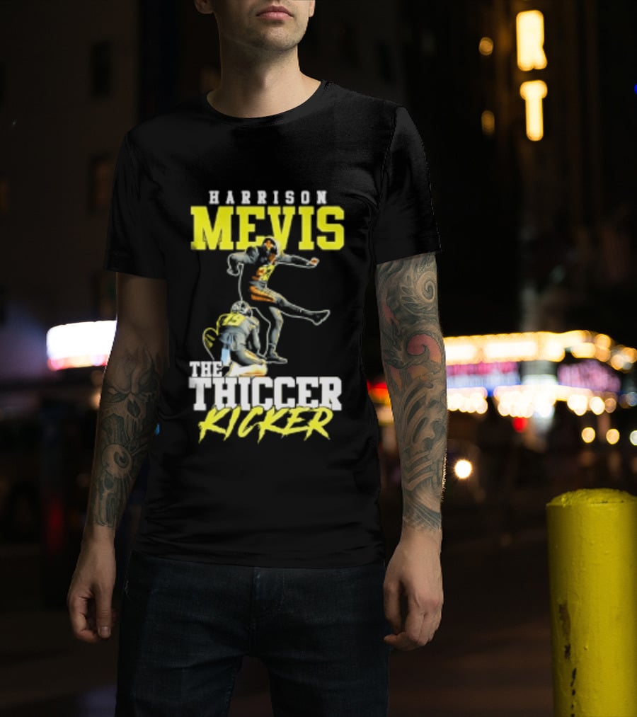 Harrison Mevis The Thiccer Kicker Football Player 92 T-Shirt
