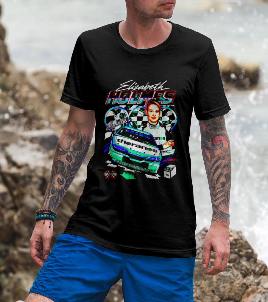 Elizabeth Holmes Theranos Racing Checkered Flag Bootleg T-Shirt