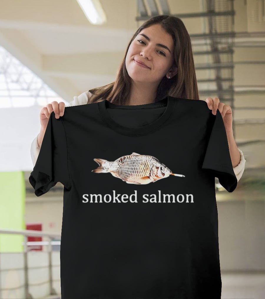 Smoked Salmon Fish With Cigarette Humor T-Shirt