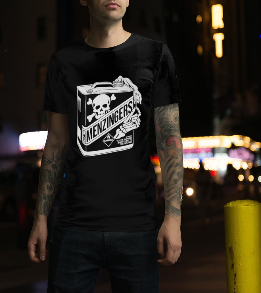Menzingers Danger Skull Warning You Are Burning Everything To The Ground T-Shirt