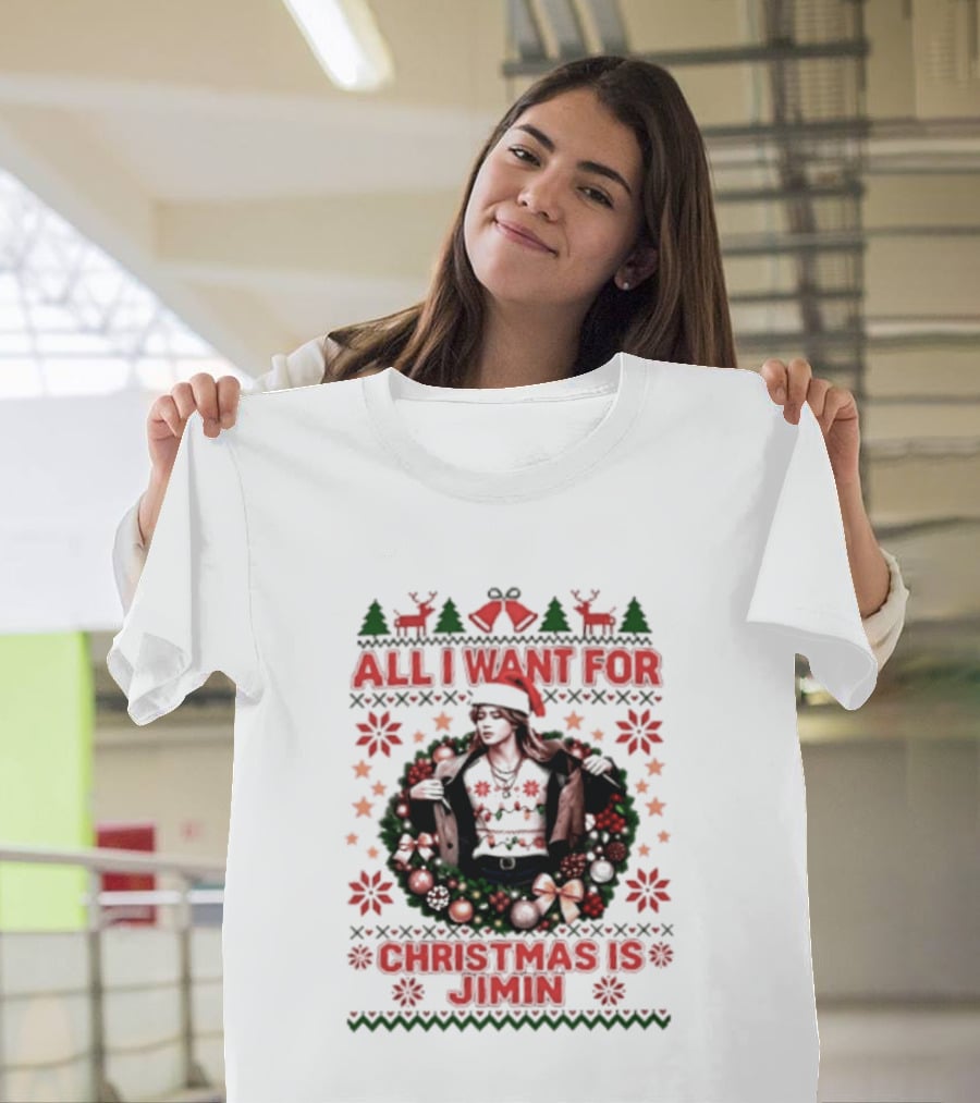 All I Want For Christmas Is Jimin BTS Ugly Sweater Christmas T-Shirt