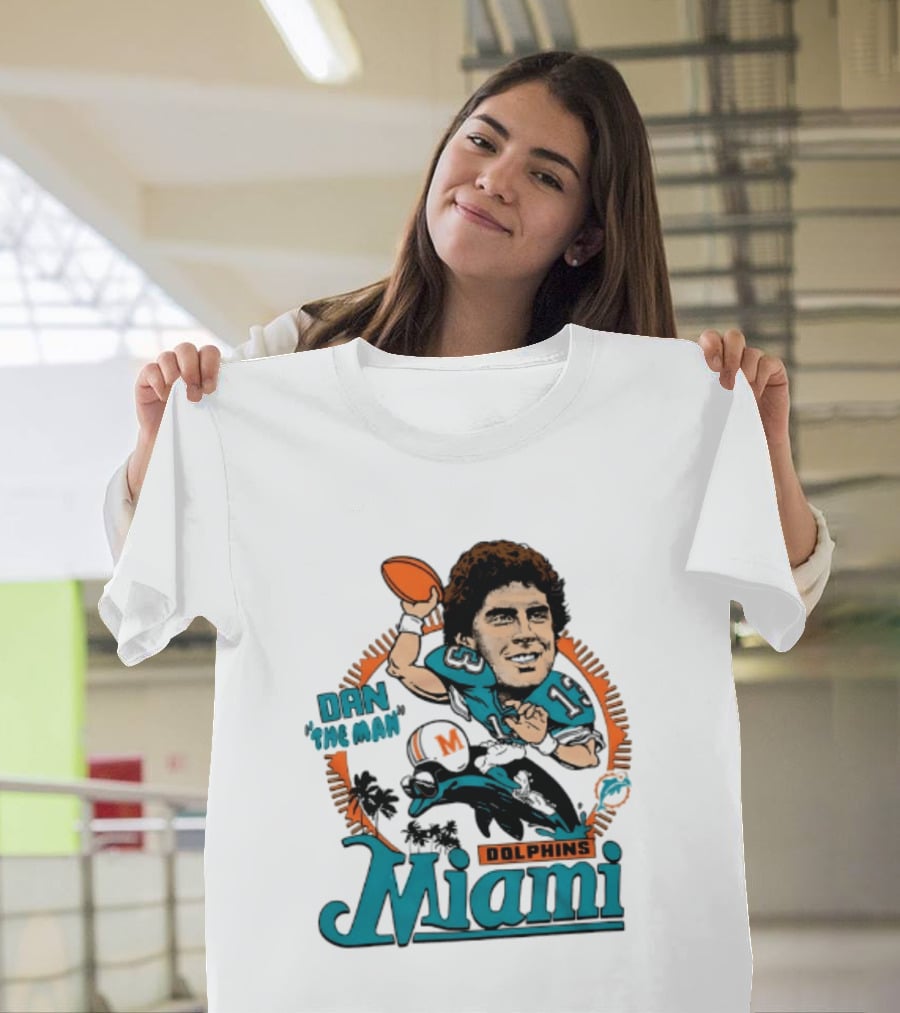 Dan Marino Miami Dolphins Dan The Man Caricature Football Miami T-Shirt